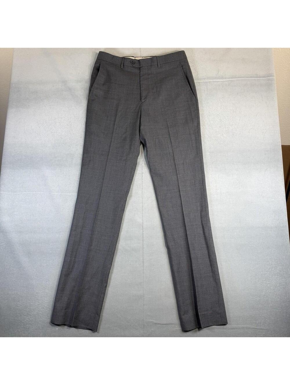 Santorelli Romeo Dress Pants Mens 33 Gray 100% Virgin Wool Unhemmed Italy Made